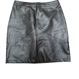 Zeagoo Women’s Elegant Color Zipper Has Zipper In The Back Black Leather Skirt